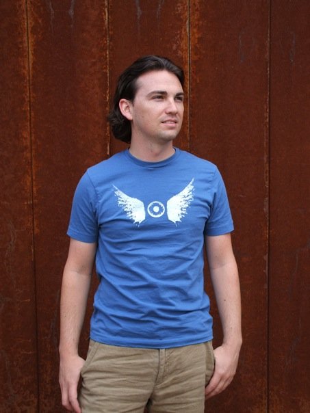 John R Kofonow in a self-printed t-shirt