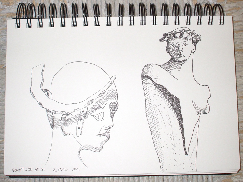 sketch of ccc crowned sculptures